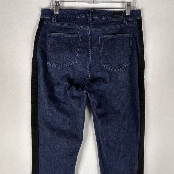 Lauren Ralph Lauren Regal Skinny Jeans Women’s 10 Blue Dark Wash Black Stripe - Picture 10 of 16